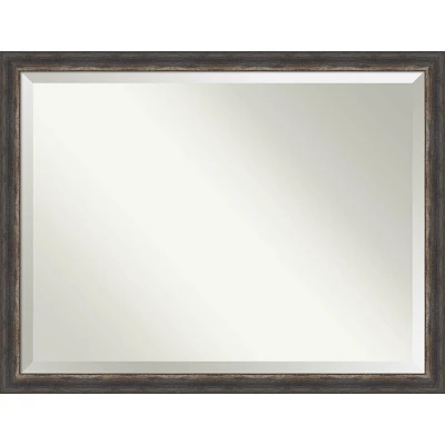 Bark Rustic Framed Bathroom Vanity Wall Mirror Charcoal - Amanti Art - Image 15