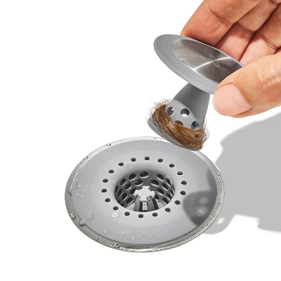 Hair Catch Drain Protector Gray - OXO - Image 3