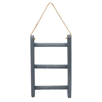 Farmlyn Creek 3-Tier Rustic-Style Hanging Towel Rack, Small Wooden Hanging Ladder Towel Racks For Bathroom With Rope, 10 X 23 In, Gray - Image 4