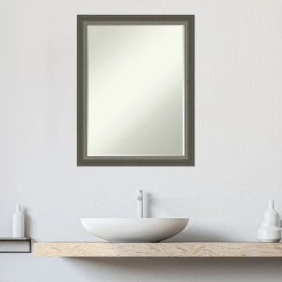 Amanti Art Domus Dark Silver Petite Bevel Wood Bathroom Wall Mirror 27 X 21 In. - Image 8