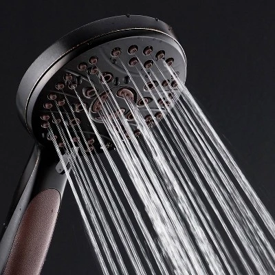 High Pressure 6 Setting Luxury Handheld Shower Head With Extra Wall Bracket Oil Rubbed Bronze - Aquabar - Image 4