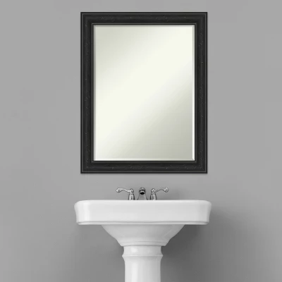 Amanti Art Shipwreck Black Narrow Petite Bevel Bathroom Wall Mirror 28 X 22 In. - Image 4