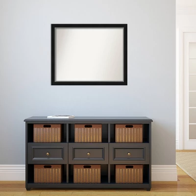 31" X 25" Non-Beveled Eva Narrow Bathroom Wall Mirror Black - Amanti Art - Image 4
