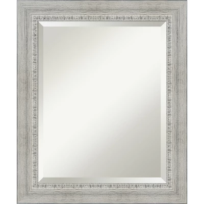 Amanti Art Rustic White Wash Beveled Wood Bathroom Wall Mirror - Image 8