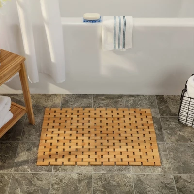 Bamboo Spa-Like Bath Mat For Outside Tubs And Showers - Slipx Solutions