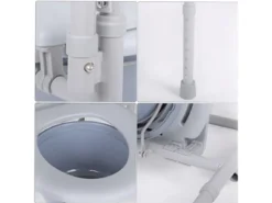 MPM 3-in-1 Folding Bedside Commode, Heavy Duty Steel, Toilet Seat Chair Clip On Seat, Raised Toilet Seat, Height Adjustable, Porta Potty For Adults