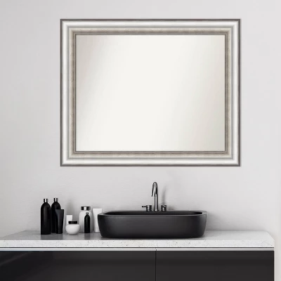 33" X 27" Non-Beveled Salon Silver Bathroom Wall Mirror - Amanti Art - Image 7