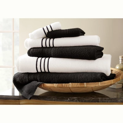 Modern Threads 6 Piece Quick Dry Stripe Towel Set. - Image 2