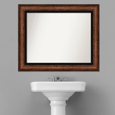 35" X 29" Non-Beveled Vogue Bronze Bathroom Wall Mirror - Amanti Art - Image 7