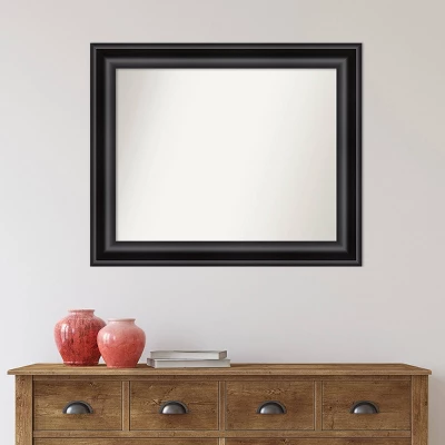 34" X 28" Non-Beveled Grand Bathroom Wall Mirror Black - Amanti Art - Image 5