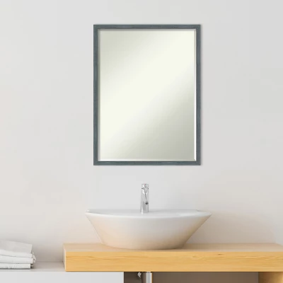 Amanti Art Dixie Blue Grey Rustic Narrow Petite Bevel Wood Bathroom Wall Mirror 25 X 19 In. - Image 4