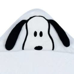 Lambs & Ivy Snoopy Baby/Infant Cotton Hooded Bath Towel - White
