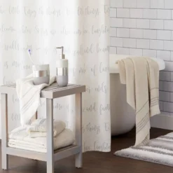 Family Dreams Fabric Shower Curtain Gray - SKL Home