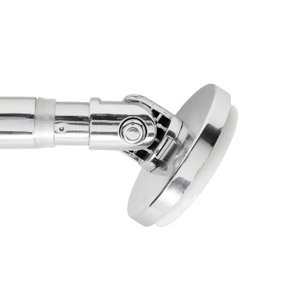 Powered Suction Cup Tension Mounted Curved Shower Rod Chrome - Bath Bliss - Image 2