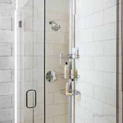 Simplehuman 8' Tension Pole Shower Caddy Silver