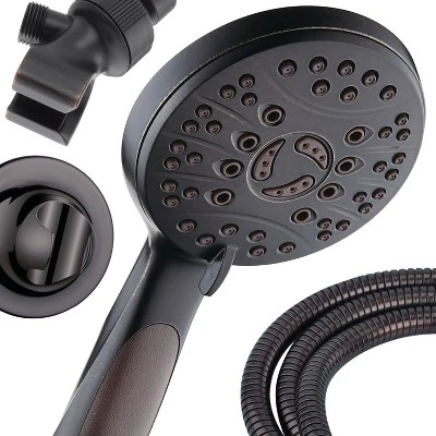 High Pressure 6 Setting Luxury Handheld Shower Head With Extra Wall Bracket Oil Rubbed Bronze - Aquabar - Image 7