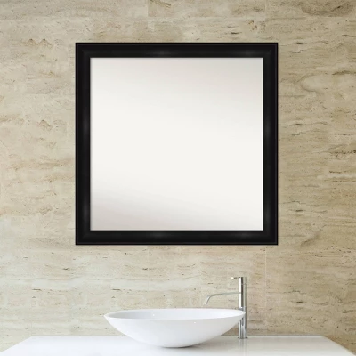 30" X 30" Non-Beveled Grand Narrow Bathroom Wall Mirror Black - Amanti Art - Image 5