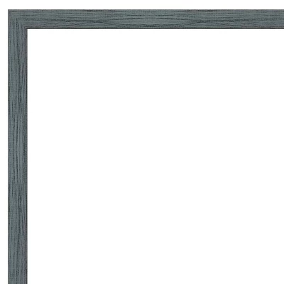 Amanti Art Dixie Blue Grey Rustic Narrow Petite Bevel Wood Bathroom Wall Mirror 25 X 19 In.