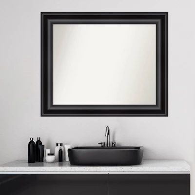 34" X 28" Non-Beveled Grand Bathroom Wall Mirror Black - Amanti Art - Image 7