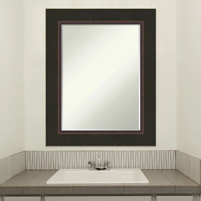 Amanti Art Milano Bronze Petite Bevel Wood Bathroom Wall Mirror 30.5 X 24.5 In. - Image 4
