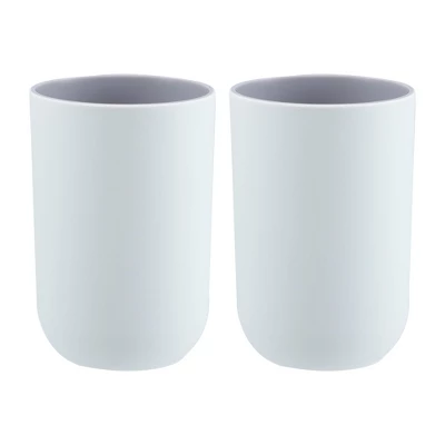 Unique Bargains 2Pcs Bathroom Tumblers Bathroom Toothbrush Cup Blue 4.33''x2.76'' 350ml - Image 7