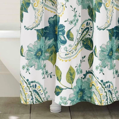 Floral Paisley Shower Curtain Blue - Lush Décor - Image 3