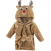 Hudson Baby Infant Boy Plush Animal Bathrobe, Boy Reindeer, 0-9 Months