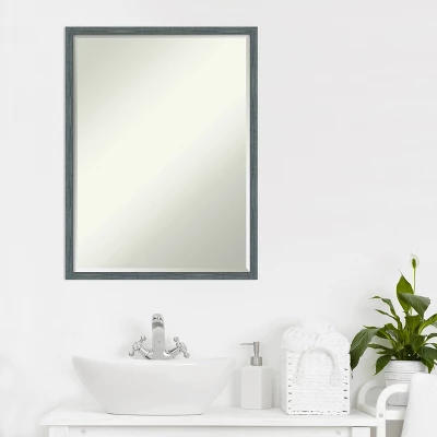 Amanti Art Dixie Blue Grey Rustic Narrow Petite Bevel Wood Bathroom Wall Mirror 25 X 19 In. - Image 7