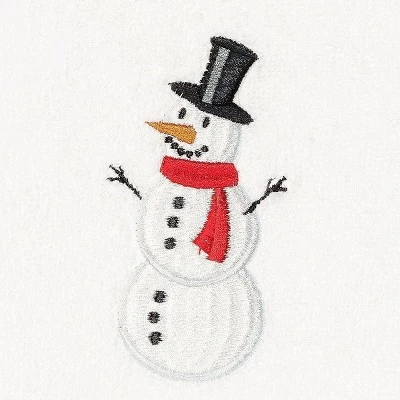 2pk Snowman Hand Towel Set White - Linum Home Textiles - Image 2