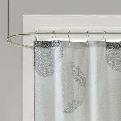 Cabrillo Geometric Print Microfiber Shower Curtain - Gray - Image 2
