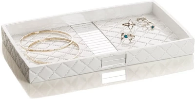 Creative Scents Quilted Mirror White Vanity Tray - Image 2