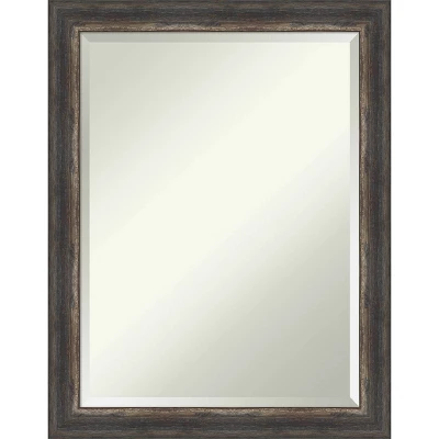 Bark Rustic Framed Bathroom Vanity Wall Mirror Charcoal - Amanti Art - Image 11