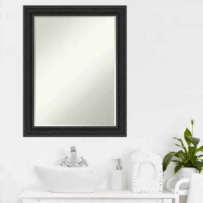 Amanti Art Shipwreck Black Narrow Petite Bevel Bathroom Wall Mirror 28 X 22 In. - Image 6