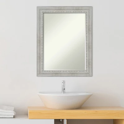 Amanti Art Rustic White Wash Petite Bevel Wood Bathroom Wall Mirror 28.5 X 22.5 In. - Image 4