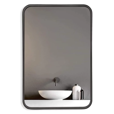 Serio 22" X 30" Brushed Metal Framed Rounded Corner Rectangular Vanity Mount Decorative Bathroom Vanity Mirrors-The Pop Home - Image 2