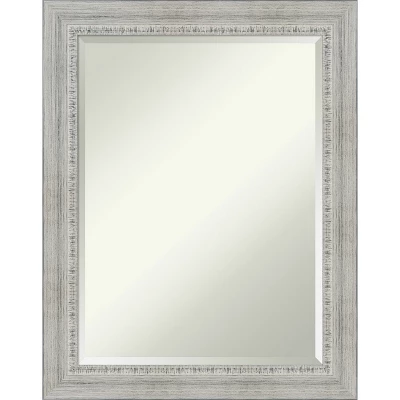Amanti Art Rustic White Wash Beveled Wood Bathroom Wall Mirror - Image 11