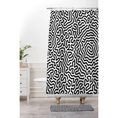 Adam Priester Pattern Memory Foam Bath Mat Black/White - Deny Designs - Image 2