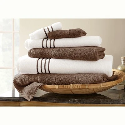 Modern Threads 6 Piece Quick Dry Stripe Towel Set. - Image 5