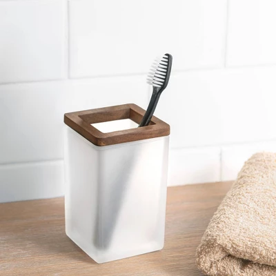 Frosty Glass Tooth Brush Holder - Allure Home Creations - Image 2