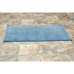 24"x40" Essence Nylon Washable Bathroom Rug Basin Blue - Garland Rug