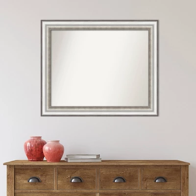 33" X 27" Non-Beveled Salon Silver Bathroom Wall Mirror - Amanti Art - Image 5