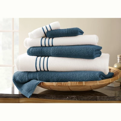 Modern Threads 6 Piece Quick Dry Stripe Towel Set. - Image 7