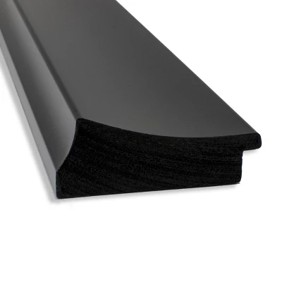 34" X 28" Non-Beveled Grand Bathroom Wall Mirror Black - Amanti Art