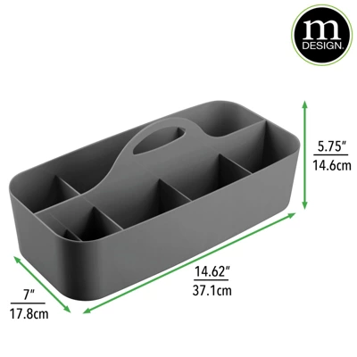 MDesign Plastic Bathroom Storage Organizer Caddy Tote, X-Large - Image 2