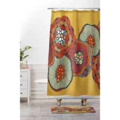 Valentina Ramos Blomma Shower Curtain Yellow - Deny Designs
