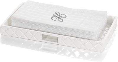 Creative Scents Quilted Mirror White Vanity Tray - Image 3