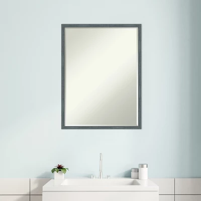 Amanti Art Dixie Blue Grey Rustic Narrow Petite Bevel Wood Bathroom Wall Mirror 25 X 19 In. - Image 5