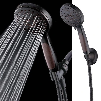 High Pressure 6 Setting Luxury Handheld Shower Head With Extra Wall Bracket Oil Rubbed Bronze - Aquabar - Image 6