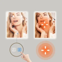 HOMLUX Dimmable Rectangular Bathroom Mirror With Memory, Auto-off Anti-fogging And 3 Color Temperature