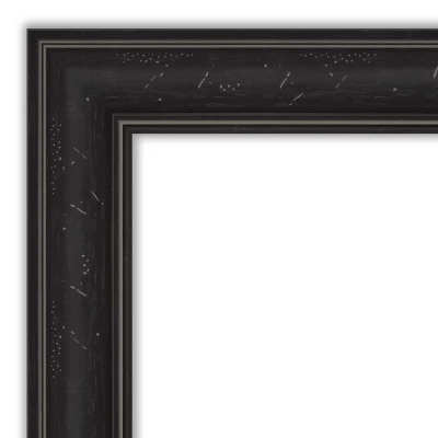 Amanti Art Shipwreck Black Narrow Petite Bevel Bathroom Wall Mirror 28 X 22 In.